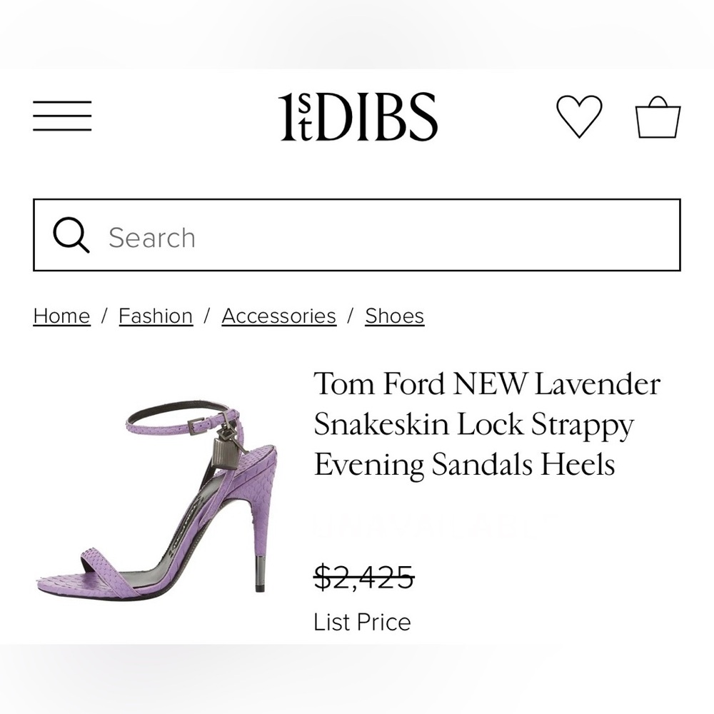 TOM FORD Lavender Snakeskin Strappy Sandals Size 40